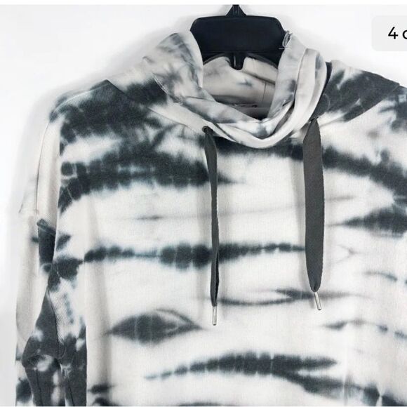 Seven jeans contrast Tie/tye die/dye hooded sweatshirt w/neck gaiter mask - Picture 4 of 7